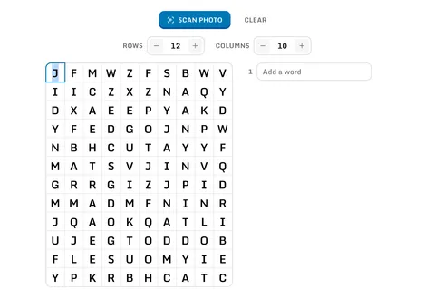 A puzzle pasted in as text, with the grid grown to fit every row